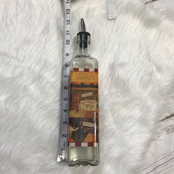 Farmers Market Oil & Vinegar Cruet Decanter Dispenser Bottle - Picture 7 of 13